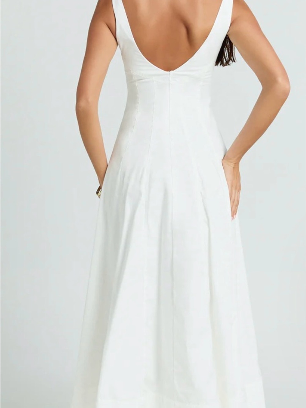 Showpo White Midi Dress with Front Split - Picture 3 of 6